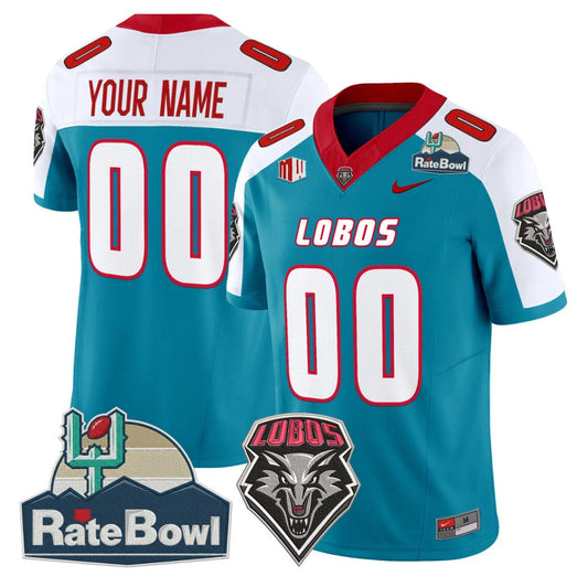 Custom New Mexico Lobos Jersey 2025 Rate Bowl Vapor Limited Stitched Alternate by NCAA Football Jersey