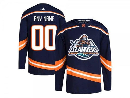 Custom New York Islanders Navy Reverse Retro 2.0 Jersey by Hockey David