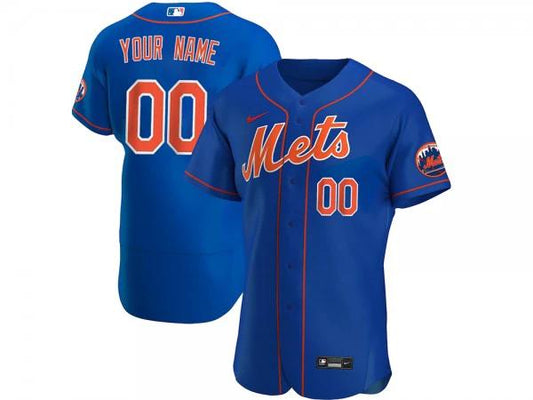 Custom New York Mets Flex Base Jersey Royal by My Store