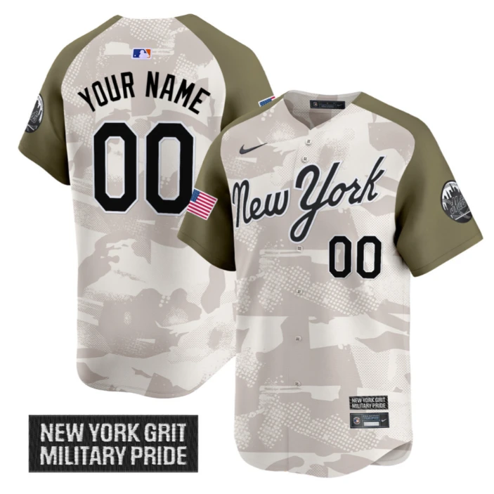 Custom New York Mets Jersey 2025 Armed Forces Day Vapor Stitched Alternate by My Store