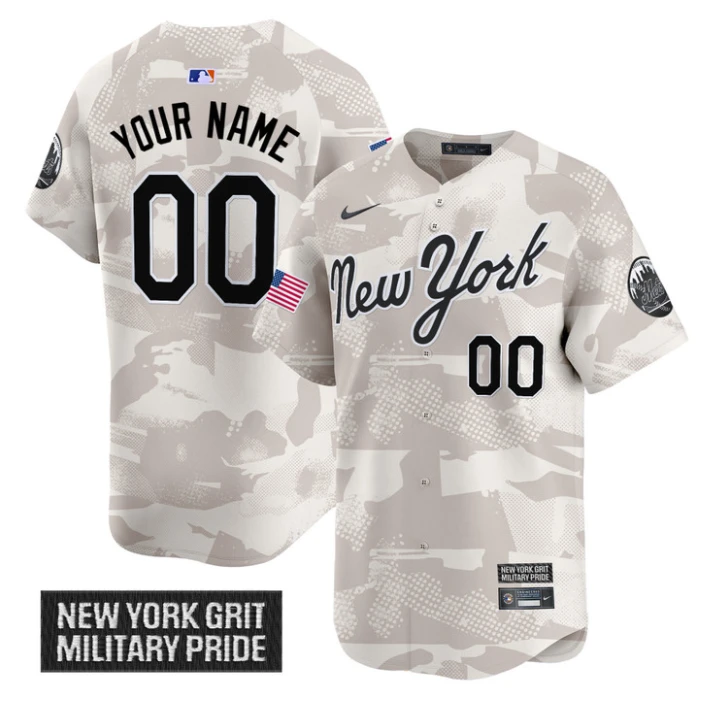 Custom New York Mets Jersey 2025 Armed Forces Day Vapor Stitched Camo by My Store
