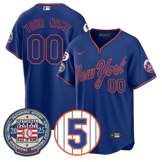 Custom New York Mets Jersey Name, Number Hall of Fame Gold Stitched Alternate by My Store