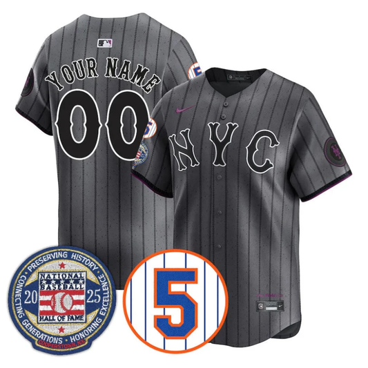 Custom New York Mets Jersey Name, Number Hall of Fame Gold Stitched City Connect by My Store