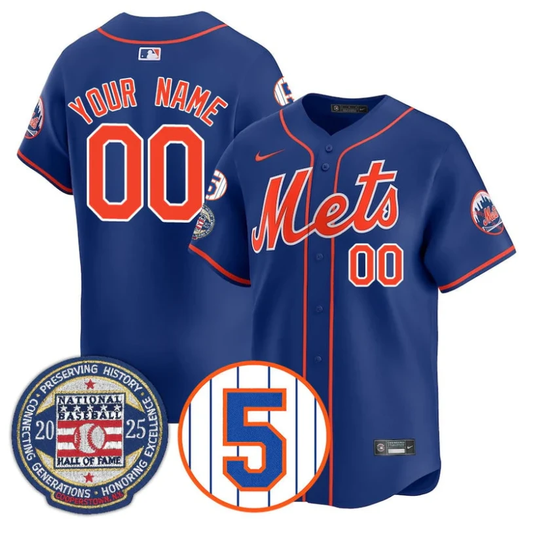 Custom New York Mets Jersey Name, Number Hall of Fame Gold Stitched Royal by My Store