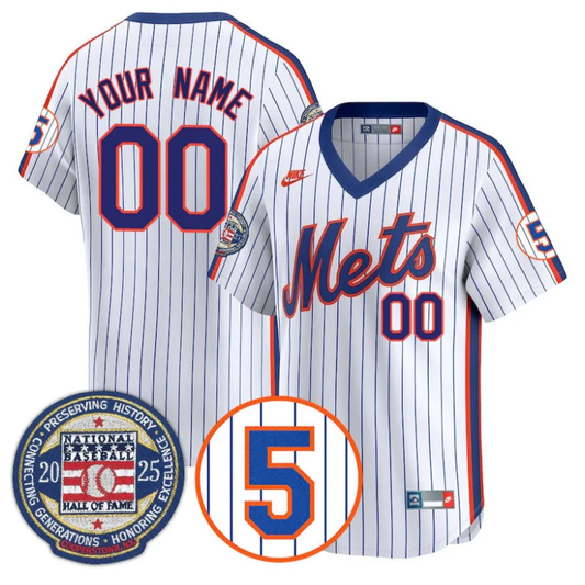 Custom New York Mets Jersey Name, Number Hall of Fame Gold Stitched Throwback by My Store