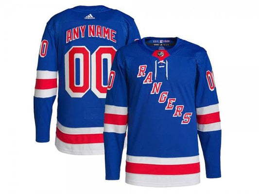 Custom New York Rangers Blue Home Jersey by Hockey David