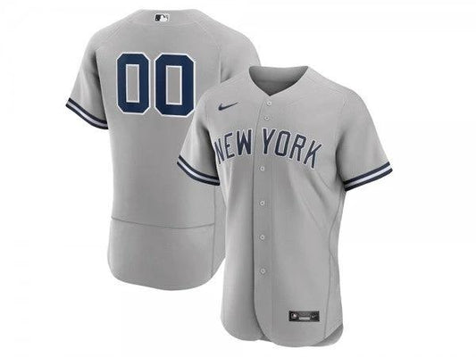 Custom New York Yankees Flex Base Jersey Gray by My Store