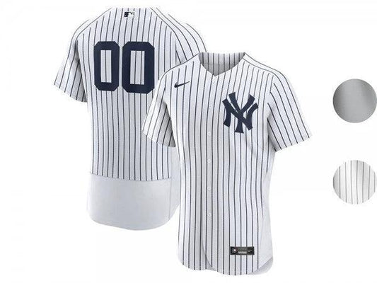 Custom New York Yankees Flex Base Jersey White by My Store
