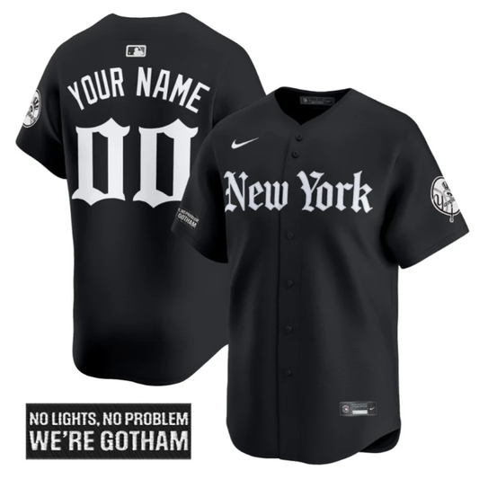 Custom New York Yankees Jersey Gothic Legacy Edition Vapor Premier Stitched Black by My Store