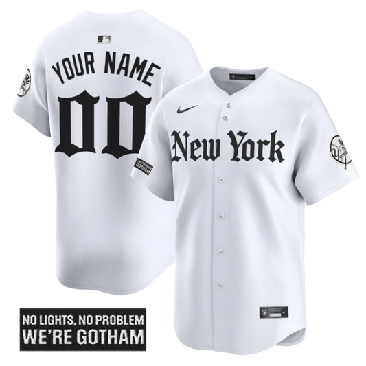 Custom New York Yankees Jersey Gothic Legacy Edition Vapor Premier Stitched White by My Store
