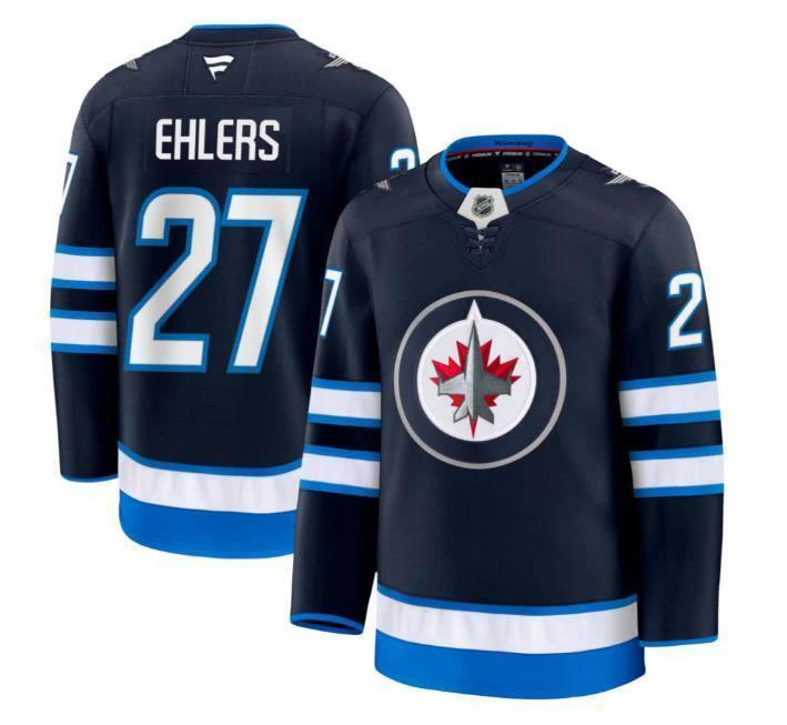 Custom Nikolaj Ehlers Jets Jersey - White All Stitched by Hockey David