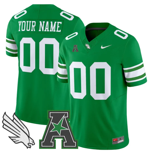 Custom North Texas Mean Green Jersey 2025 Vapor Limited Stitched Green by My Store NCAA Football Jerseys
