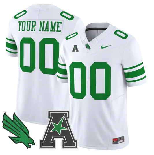 Custom North Texas Mean Green Jersey 2025 Vapor Limited Stitched White by My Store NCAA Football Jerseys