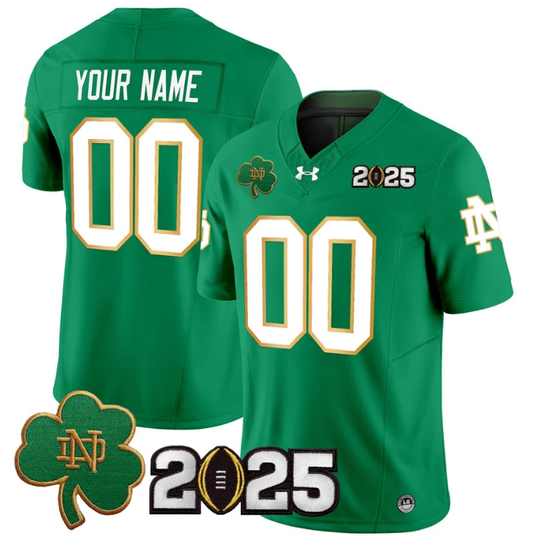 Custom Notre Dame Jersey 2025 CFP Final Patch Stitched Green by NCAA Football Jersey