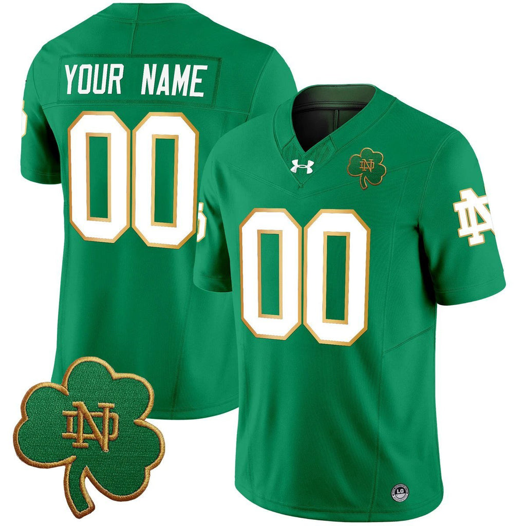 Custom Notre Dame Jersey Name, Number 2025 Vapor Limited V3 Stitched Green by My Store NCAA Football Jerseys