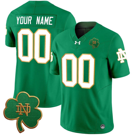 Custom Notre Dame Jersey Name, Number 2025 Vapor Limited V3 Stitched Green by My Store NCAA Football Jerseys