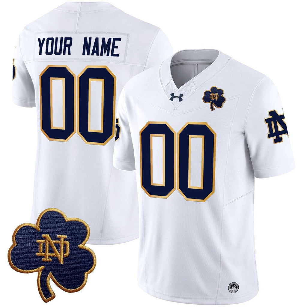 Custom Notre Dame Jersey Name, Number 2025 Vapor Limited V3 Stitched White by My Store NCAA Football Jerseys