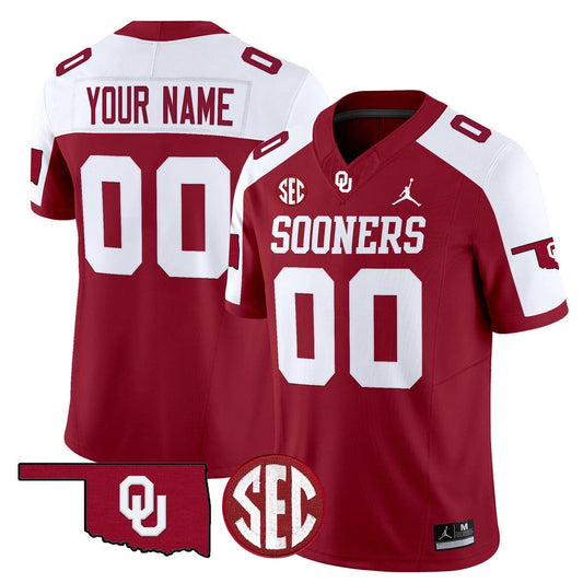 Custom Oklahoma Sooners Jersey Name, Number 2025 Limited Stitched Alternate by My Store NCAA Football Jerseys