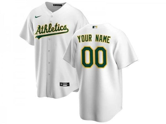 Custom Oakland Athletics Cool Base Jersey White by My Store