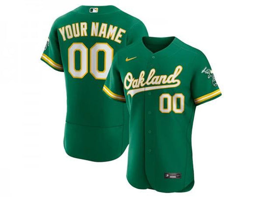 Custom Oakland Athletics Flex Base Jersey Green by My Store