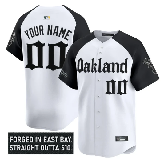 Custom Oakland Athletics Jersey Gothic East Bay Edition Stitched by My Store