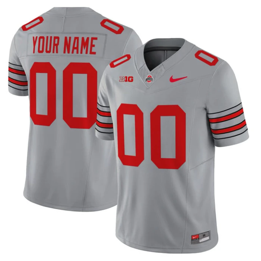 Custom Ohio State Buckeyes Jersey Heritage Stripe 2025-26 Limited Stitched Gray by NCAA Football Jersey