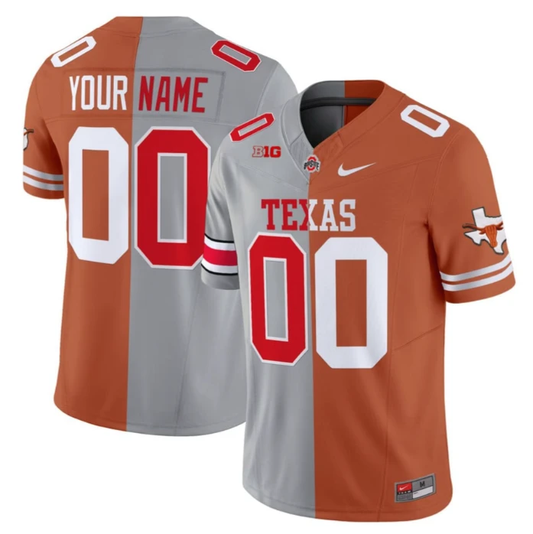 Custom Ohio State Buckeyes and Texas Longhorns Jersey Name, Number Stitched by NCAA Football Jersey