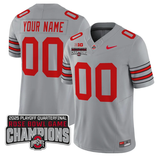 Custom Ohio State Jersey 'Heritage Stripe' 2025 Rose Bowl Champions Gray by NCAA Football Jersey