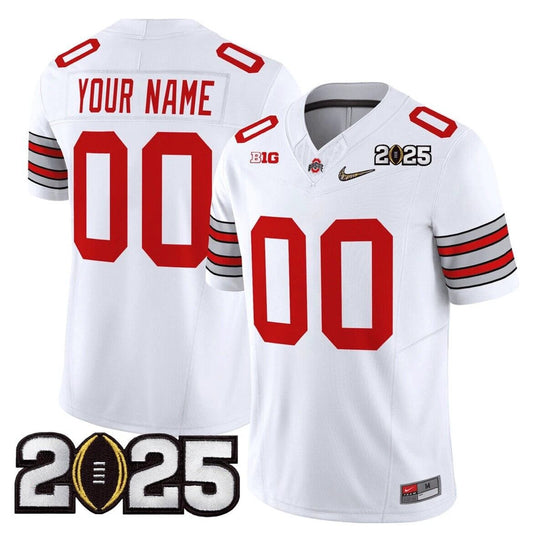 Custom Ohio State Natty Jersey Name, Number 2025 Patch Stitched White Away by NCAA Football Jersey