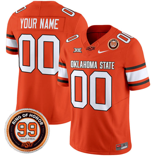 Custom Oklahoma State Cowboys Jersey 2025 Leslie O'neal Patch Stitched Orange by My Store NCAA Football Jerseys