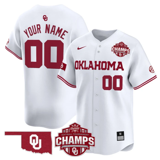 Custom Oklahoma Sooners Jersey 2025 SEC Softball Tournament Champions Patch Stitched White by My Store