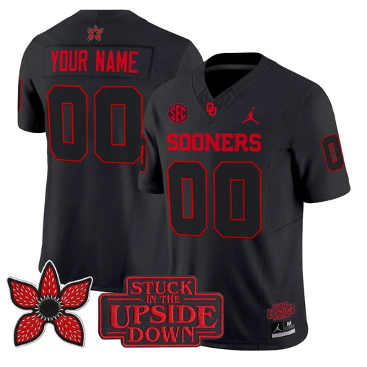 Custom Oklahoma Sooners Jersey Stranger Things Edition Vapor Limited Stitched by My Store NCAA Football Jerseys