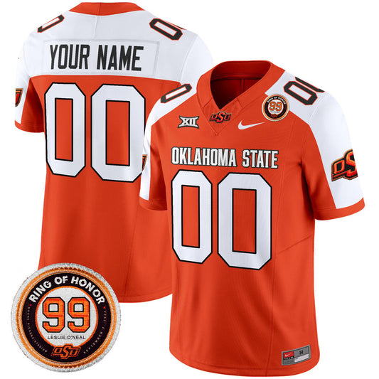 Custom Oklahoma State Cowboys Jersey 2025 Leslie O'neal Patch Orange Alter by My Store NCAA Football Jerseys