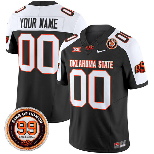 Custom Oklahoma State Cowboys Jersey 2025 Leslie O'neal Patch Black Alternate by NCAA Football Jersey