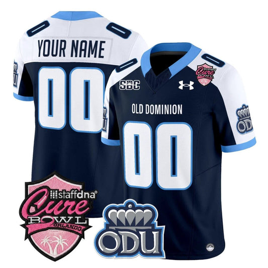 Custom Old Dominion Monarchs Jersey 2025 Cure Bowl Limited Stitched Navy Alternate by NCAA Football Jersey