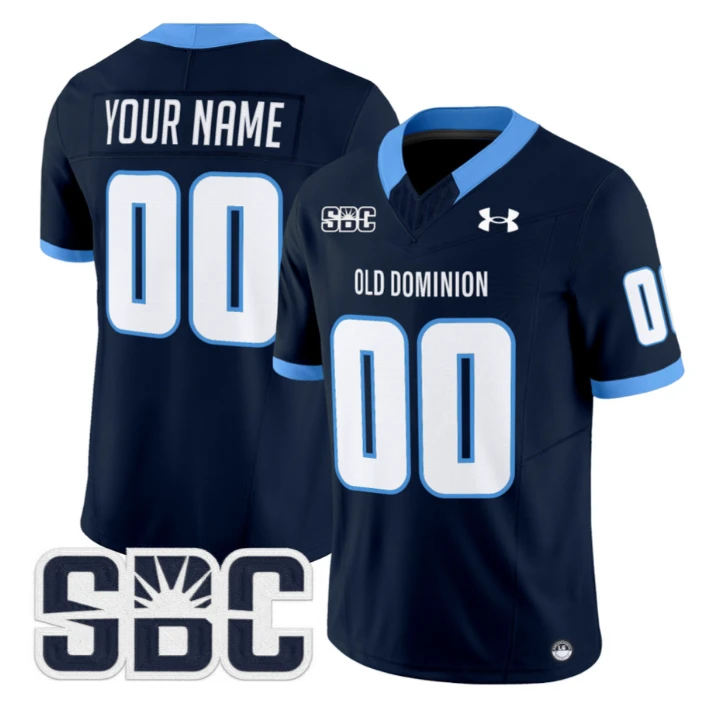 Custom Old Dominion Monarchs Jersey Name, Number 2025 Vapor Stitched Navy by My Store NCAA Football Jerseys