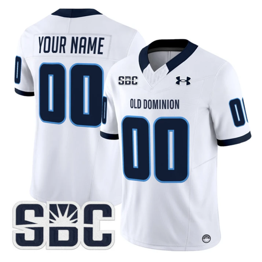 Custom Old Dominion Monarchs Jersey Name, Number 2025 Vapor Stitched White by My Store NCAA Football Jerseys