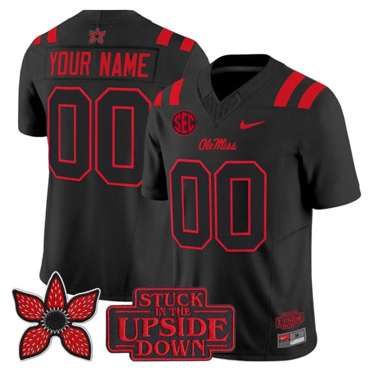 Custom Ole Miss Rebels Jersey Stranger Things Edition Vapor Limited Stitched by My Store NCAA Football Jerseys