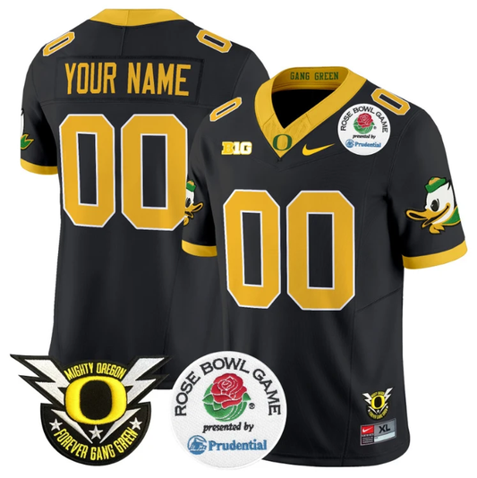 Custom Oregon Ducks Jersey 2025 Rose Bowl Vapor Football Stitched Black by NCAA Football Jersey