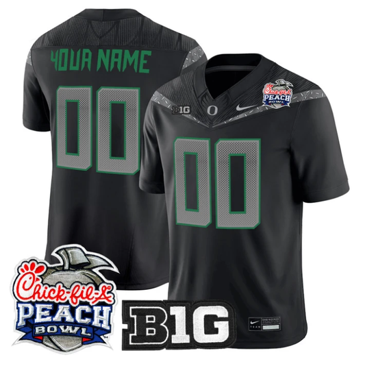Custom Oregon Ducks Jersey 2026 Peach Bowl Patch Limited Stitched Black by NCAA Football Jersey