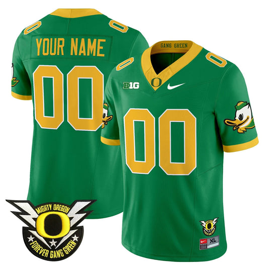 Custom Oregon Ducks Jersey Name, Number 2025 Vapor Limited V2 Stitched Green by NCAA Football Jersey