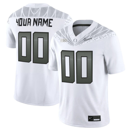 Custom Oregon Ducks Jersey Name, Number 2025 Vapor Limited V2 Stitched White by NCAA Football Jersey