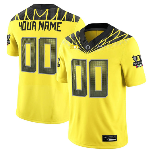 Custom Oregon Ducks Jersey Name, Number 2025 Vapor Limited V2 Stitched Yellow by NCAA Football Jersey
