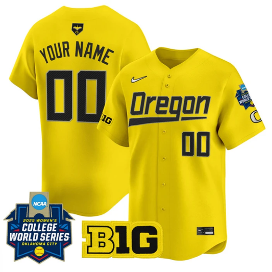 Custom Oregon Ducks Jersey Softball 2025 World Series Stitched Yellow by My Store