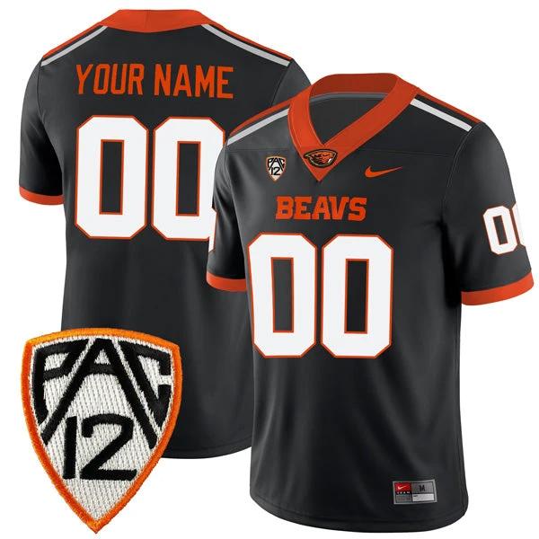 Custom Oregon State Beavers Jersey Name and Number College Football Black Home Game – All Stitched by My Store