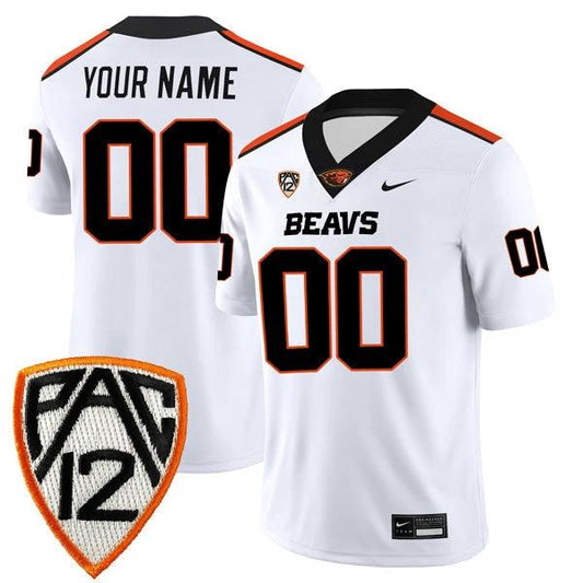 Custom Oregon State Beavers Jersey Name and Number College Football White Away Game – All Stitched by My Store