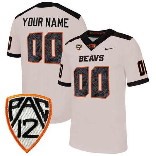 Custom Oregon State Beavers Jersey Name and Number College Football White Away – All Stitched by My Store