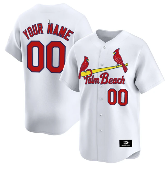 Custom Palm Beach Cardinals Jersey Name and Number White All Stitched by My Store