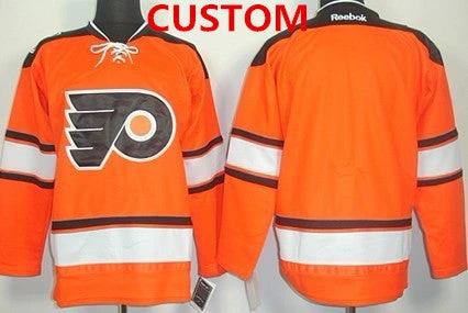 Custom Philadelphia Flyers Blank 2012 Winter Classic Orange Jersey by Hockey David