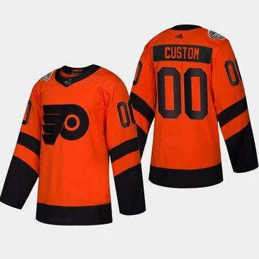 Custom Philadelphia Flyers Coors Light 2019 Stadium Series Orange Jersey by Hockey David